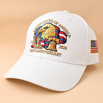 USA 250th Anniversary Eagle Baseball Cap – Washed Cotton