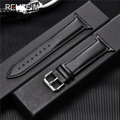 Men’s PU Leather Business Strap for Apple Watch, 38–49mm