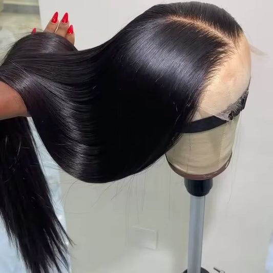 40 42 Inch Bone Straight HD Lace Front Human Hair Wig