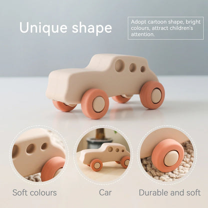 Montessori Baby Silicone Car Toys 0 12 Months Newborn Things Teether Toy Educational Blocks