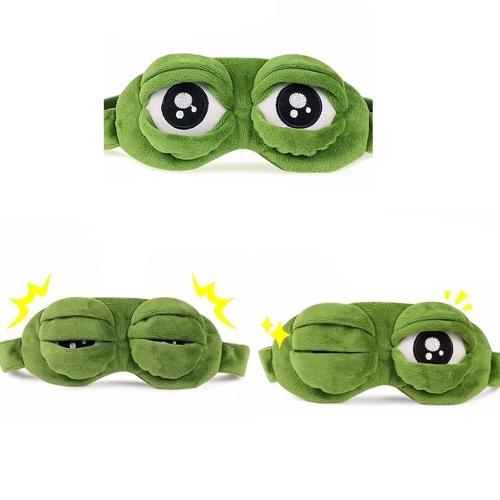 3d Frog Sleep Mask Natural Sleeping Eyeshade Women Men Creative Cartoon Soft Portable Blindfold
