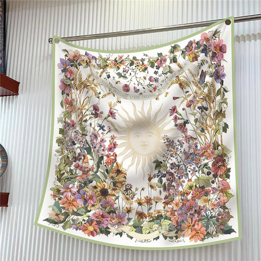 Luxury Silk Square Scarf Women Floral Paisley Print 90cm
