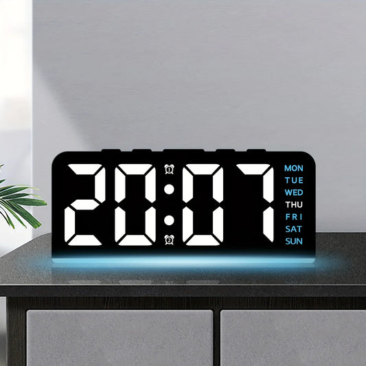 LED Digital Alarm Clock with Night Light, Temperature Display & Snooze