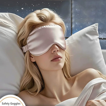 Double-Sided Silk Sleep Eye Mask, Breathable Light-Blocking Travel Blindfold
