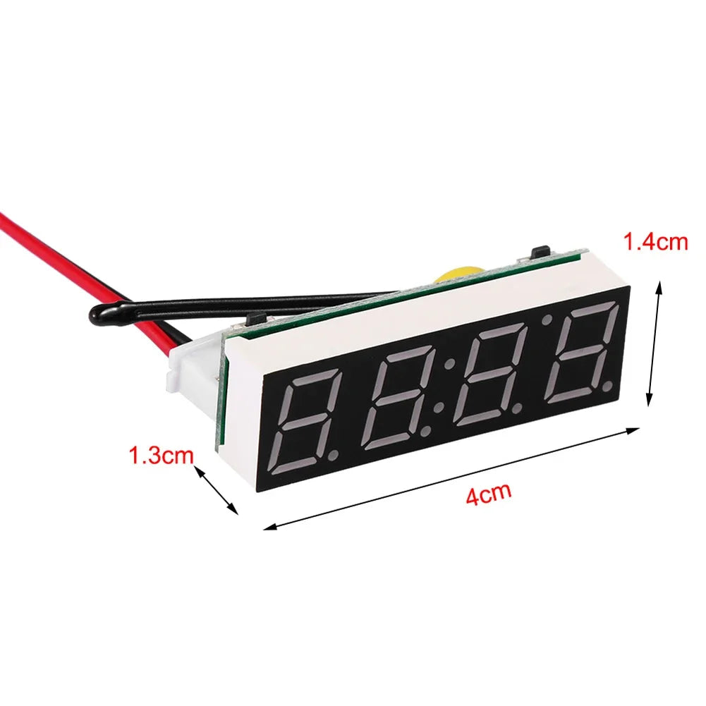 3-in-1 Car Dashboard Clock with Temperature & Voltmeter