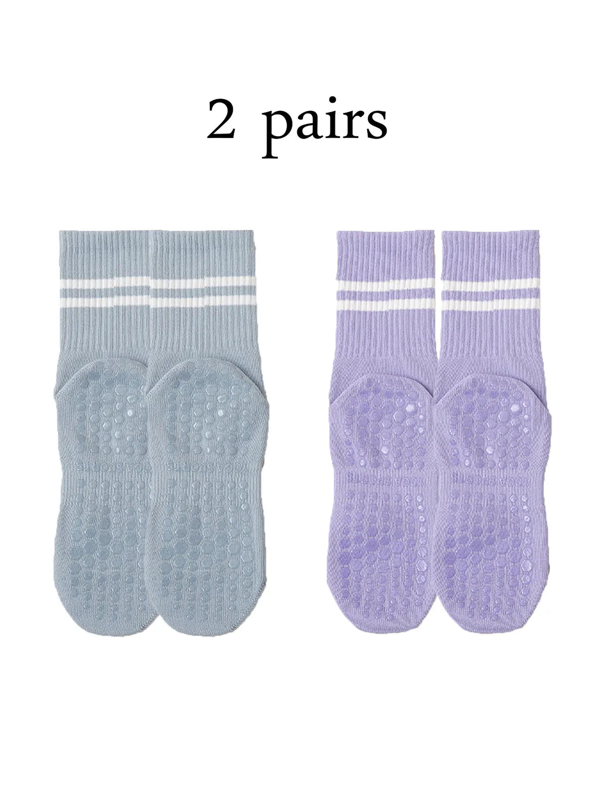 Grip Socks for Women – Non-Slip Pilates & Yoga (4 Pairs)