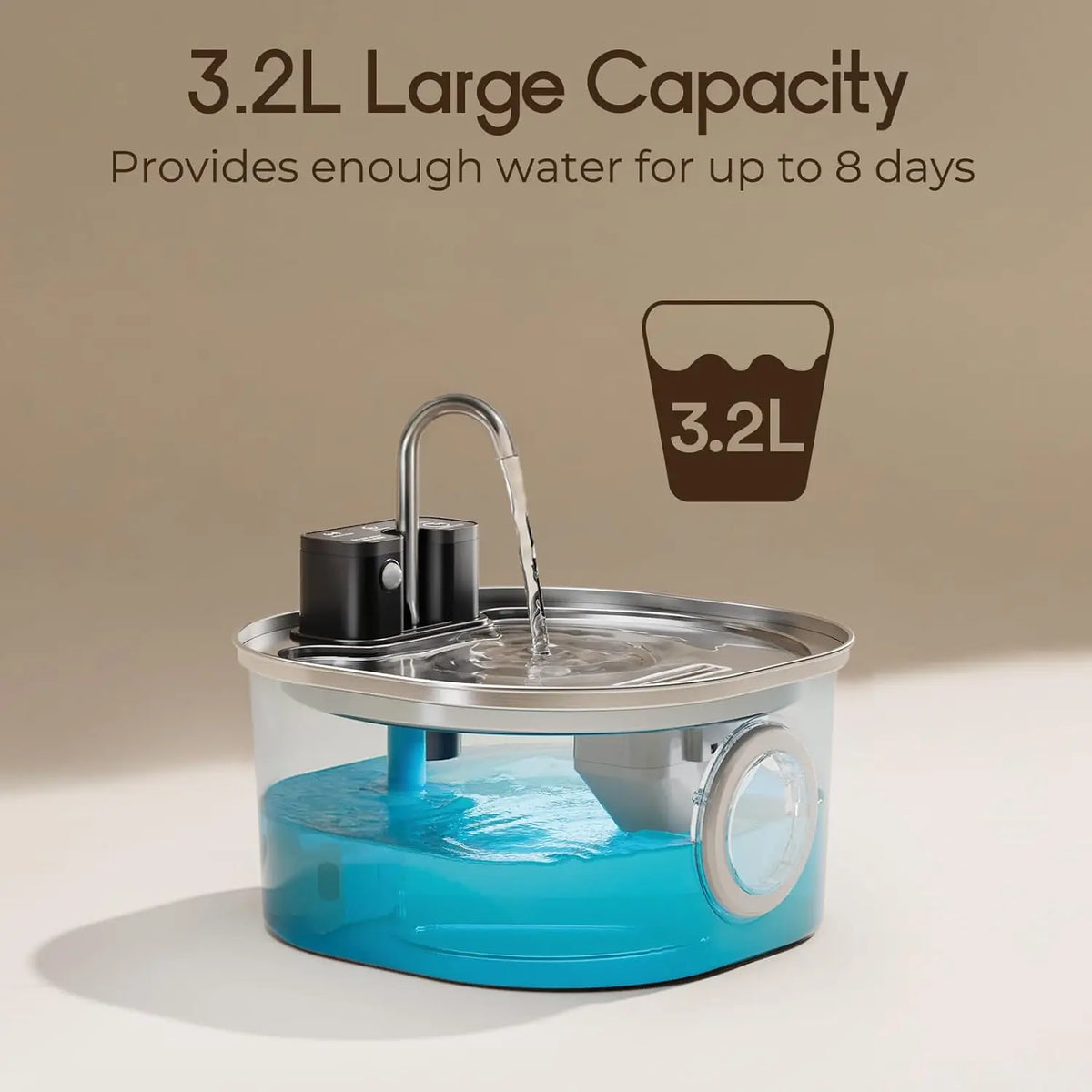 3l Stainless Steel Wireless Recharging Sensor Cat Water Fountain Auto Drinking Cats Dog Drinker Pet