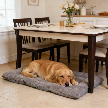 Plush Dog Bed Mat – Thickened Soft Polyester Crate Pad, S/M/L