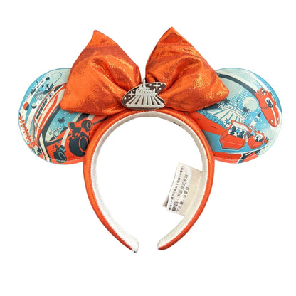 Disney Minnie Mouse Ear Headband with Bow – PU Leather Disneyland Ears