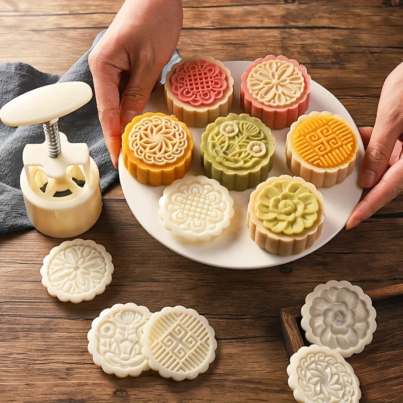 Mooncake Mold DIY Hand Press – Pastry & Mung Bean Cake Stamp
