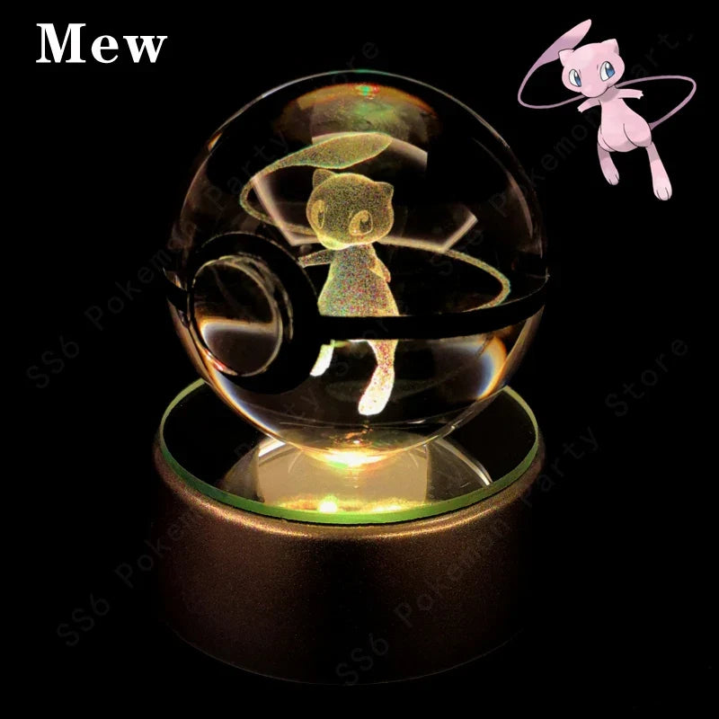 Pokémon 3D Crystal Ball Night Light with Mewtwo & Pikachu