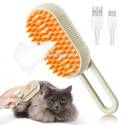 Electric Dog Steamer Brush Grooming 3 1 Steam Pet Remove Tangles Loose Hair Massage Steamy Cat