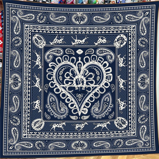 Luxury Silk Cashmere Square Scarf for Women – Designer Pashmina Shawl