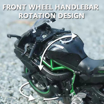 1:18 Ninja H2R Diecast Motorcycle Model with Working Suspension