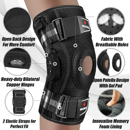 Neenca Hinged Knee Brace Pain Support Side Stabilizers Joint Relief Arthritis Meniscus Tear Acl Pcl