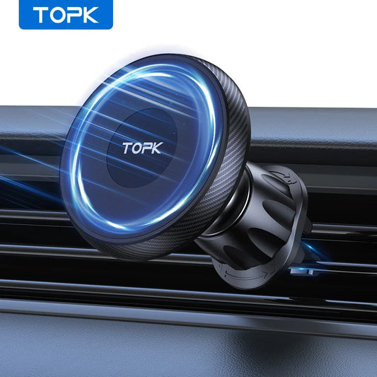 TOPK Magnetic Car Phone Holder – Air Vent Mount for iPhone & Android