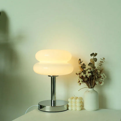 Macaron Glass Table Lamp – USB Dimmable 3-Color Retro Light