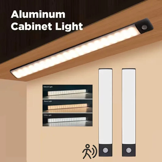 Motion Sensor LED Under Cabinet Light – USB Rechargeable, 3 Color Modes