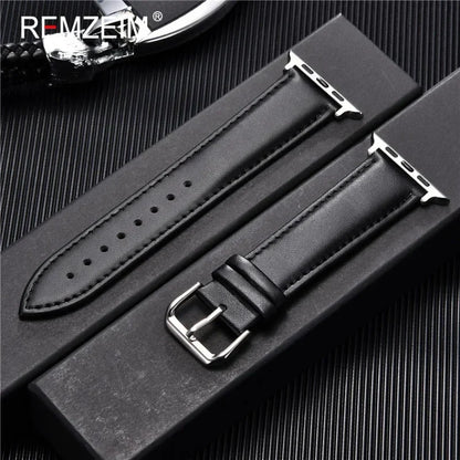 Men’s PU Leather Business Strap for Apple Watch, 38–49mm