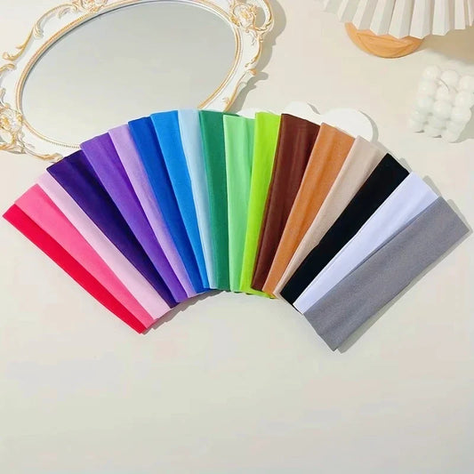 Elastic Hair Band Headbands Solid Color Knitted Sports Running Fitness Yoga Bands Makeup Accessories