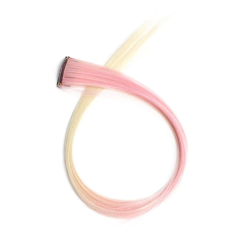 22-Inch Clip-In Synthetic Hair Extensions – Rainbow Colors