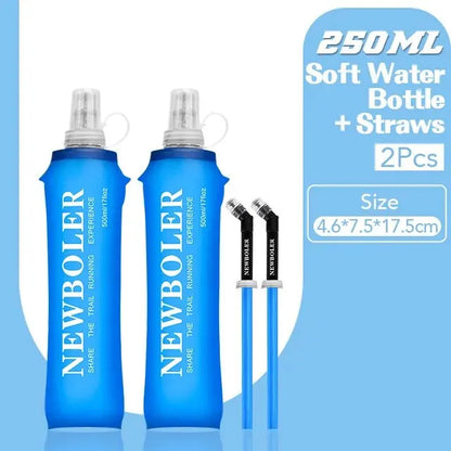 NEWBOLER 250ml or 500ml Collapsible Soft Flask Water Bottle