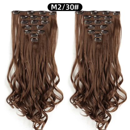 22 Inch Curly Wavy Clip In Hair Extensions 7PCS