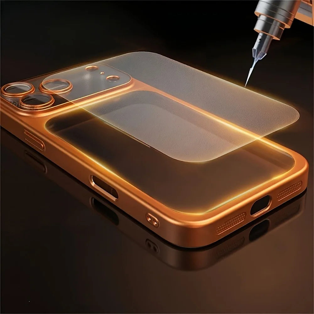 Luxury Plating Matte Hard PC Case with Camera Lens Protector for iPhone