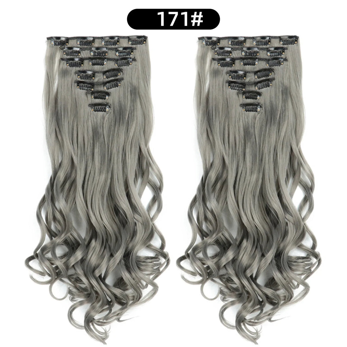 22 Inch Curly Wavy Clip In Hair Extensions 7PCS
