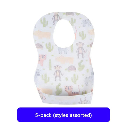 Disposable Baby Bibs Waterproof No-Wash Feeding Bibs for Toddlers
