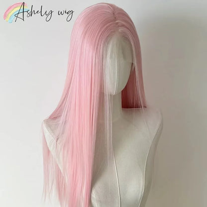 13x4 Lace Front Synthetic Wig – Long Straight 26 Inch, Heat Resistant