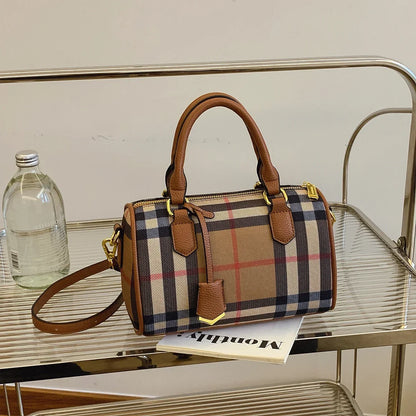 Plaid Crossbody Bag for Women – Classic Tartan PU Leather Handbag