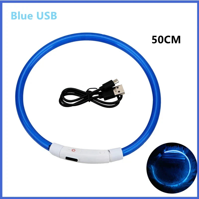 LED Dog Collar USB Rechargeable Glowing Safety Collar