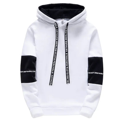 Men’s Printed Letter Hoodie, Long-Sleeve Casual Pullover Sweatshirt