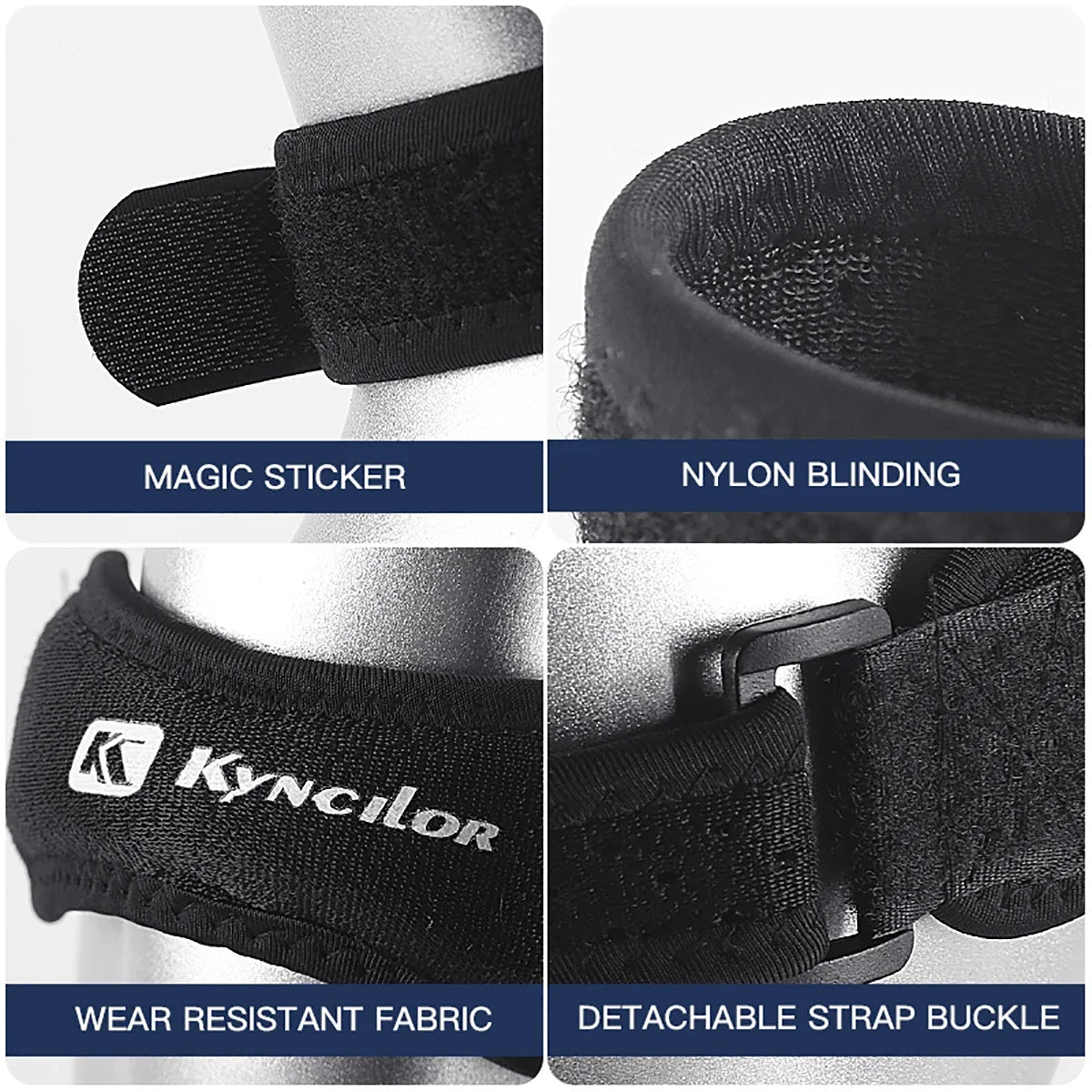 Patella Knee Strap Adjustable Silicone Tendon Support Band for Running Sports