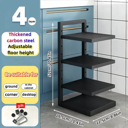 Multi-Tier Pot Rack Organizer – Adjustable Carbon Steel