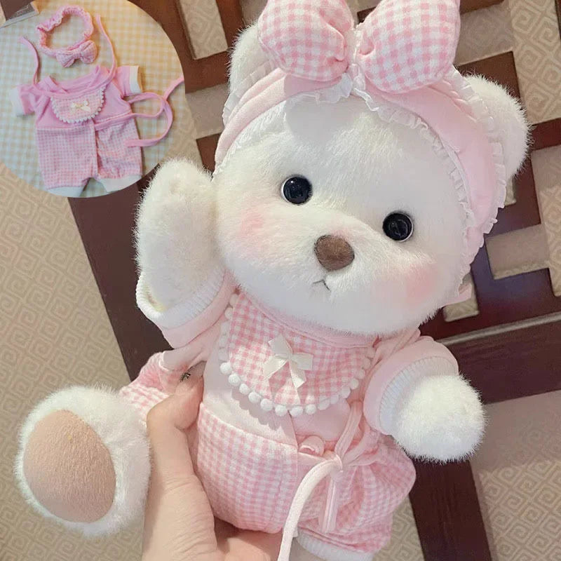 Dress-Up Teddy Bear Plush Toy with Changeable Outfits – Cute Stuffed Animal Doll