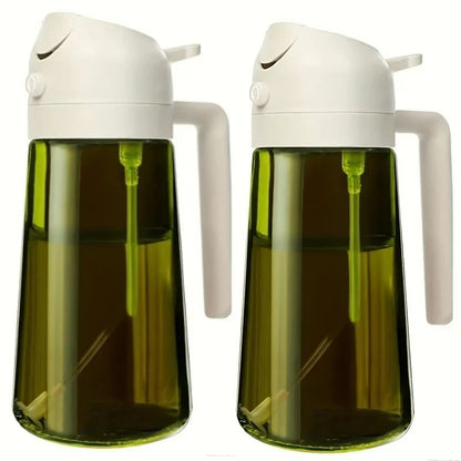 2-in-1 Oil Spray & Pour Bottle with Auto Lid – 500ml