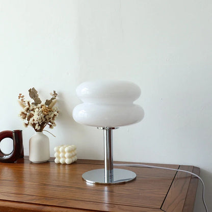 Macaron Glass Table Lamp – USB Dimmable 3-Color Retro Light