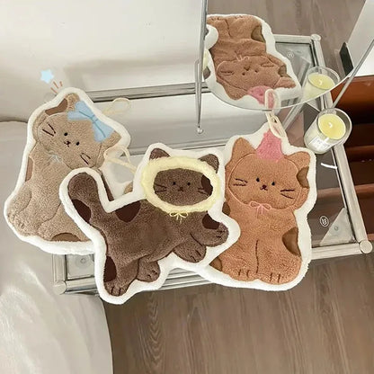 Cute Cat-Shaped Hand Towel – Hanging Absorbent Towel for Kids