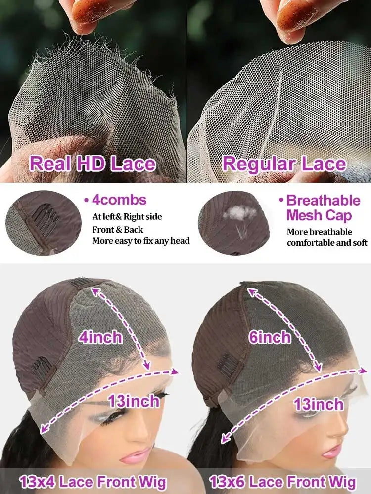 Loose Deep Wave Lace Front Wig Human Hair – HD Lace, Pre-Plucked, Natural Black