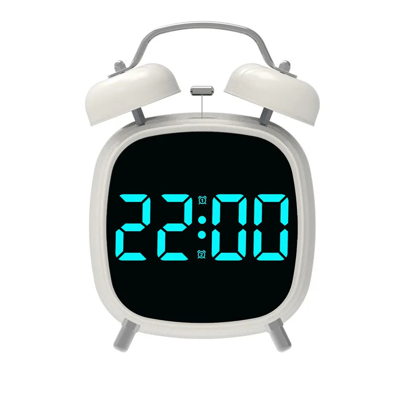 Double Bell Digital Alarm Clock – Voice Control, Super Loud, Night Mode