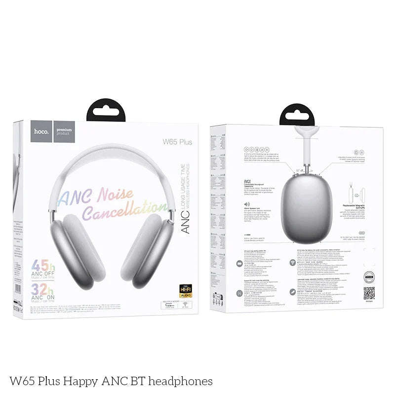 W65 Plus ANC Wireless Over Ear Headphones