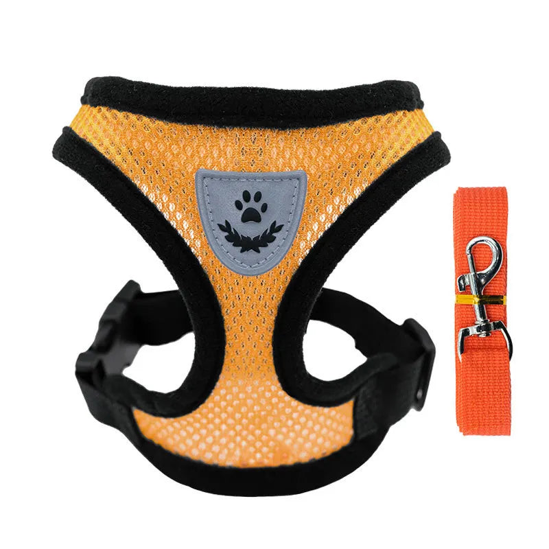 Dog Vest Walking Leash Puppy Cat Collar Polyester Adjustable Mesh Small Medium Pet Accessories