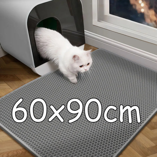 60cmx90cm Cat Litter Mat Waterproof Double Layer Pet Box Toilet Nonslip Sand Washable Clean