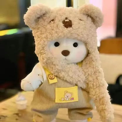 Dress-Up Teddy Bear Plush Toy with Changeable Outfits – Cute Stuffed Animal Doll