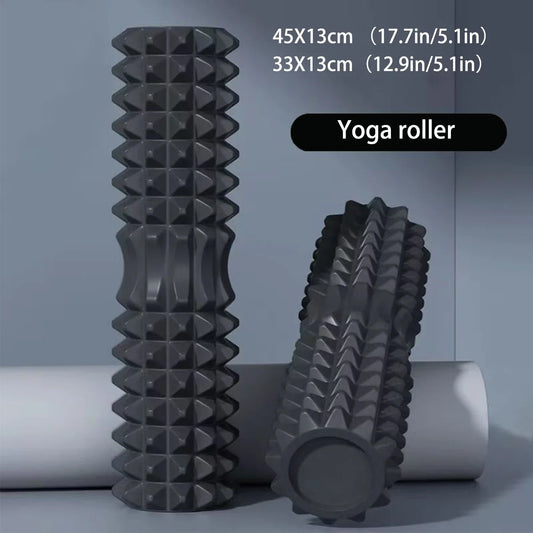 45cm Yoga Foam Roller Muscle Massage Block Pilates Tools Column Fitness Set Gym Brick Exercise