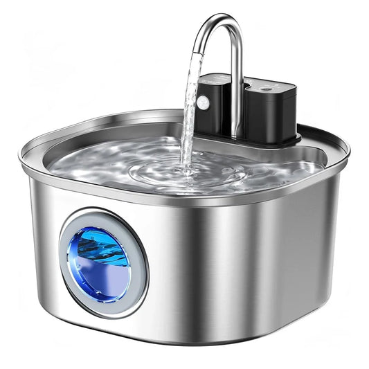 3l Stainless Steel Wireless Recharging Sensor Cat Water Fountain Auto Drinking Cats Dog Drinker Pet