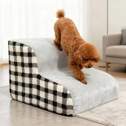 Pet Stairs for Bed – 2 or 3 Step Foam Dog & Cat Ladder, Washable