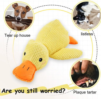 Duck Dog Toy Plush Chew Resistant Durable Quacking Sound Teeth Grinding Relief Soft Companion Small